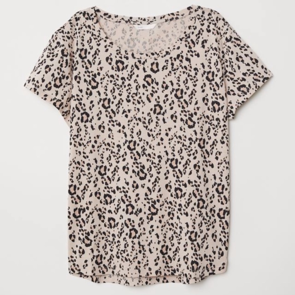 H&M BASIC/BASIQUE Leopard print t-shirt